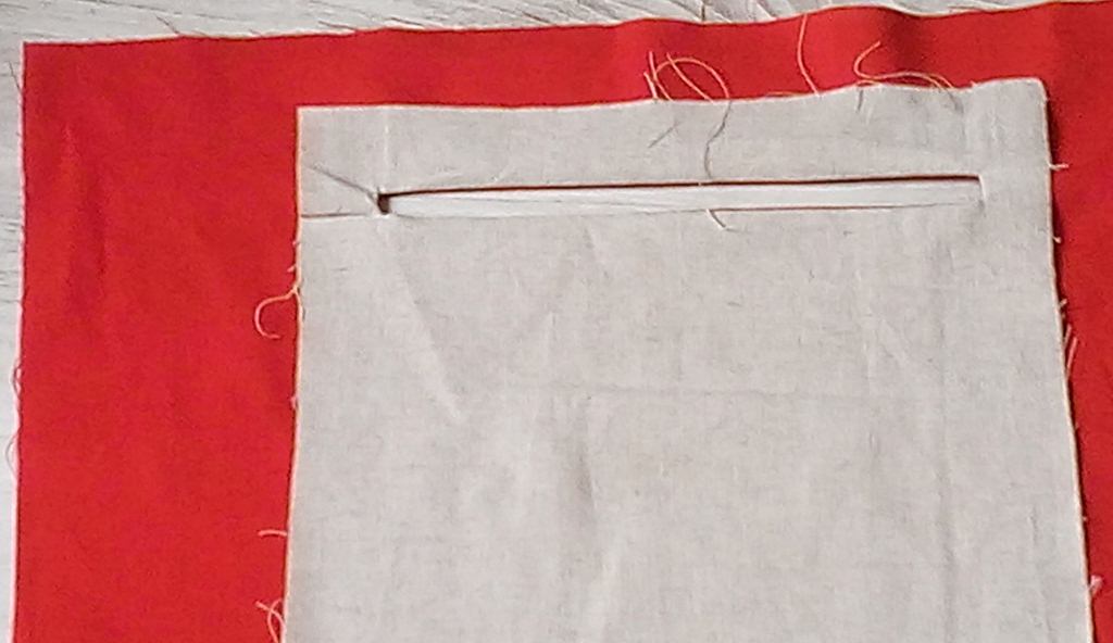 Carrés tissu chouette - Insertion d'une poche intérieure zippée